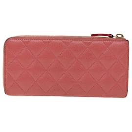 Chanel-CHANEL Long Wallet Caviar Skin Pink CC Auth th3253-Pink