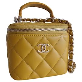 Chanel-Chanel clássica mini clutch amarela-Amarelo