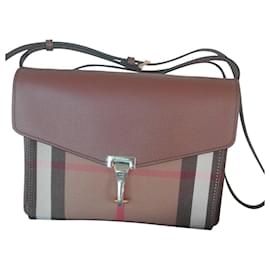 Burberry-Burberry Macken Crossbody House Derby Check Leather-Brown