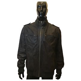 Autre Marque Giacca di pelle marrone cioccolato Marrone scuro