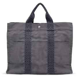 Hermès-Hermes Paris Canvas Her Line Herline MM Handbag Tote Bag-Grey