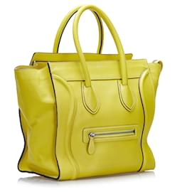 Céline-Celine Yellow Micro Luggage Tote-Yellow