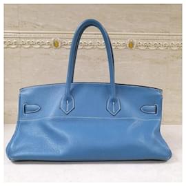 Hermès-Hermès JPG Shoulder Birkin I Bag-Blue