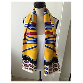 Hermès-cashmere shawl "Phaeton's wheels"-Multiple colors