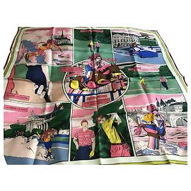 Hermès lado forrado "wow" seda  90 cm Multicolor