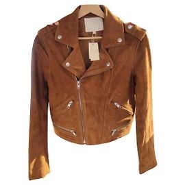 Maje Perfecto Biker Jacket Deerskin Caramel Caramel