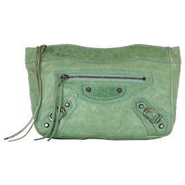 Grüne Balenciaga Moto City Clutch Grün