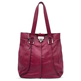 Céline-Pink Purple Leather Tote Shoulder Bag with Spheres-Pink