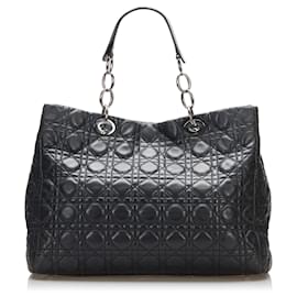 Dior-Dior Black Large Lady Dior Soft Tote-Black