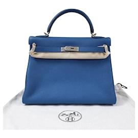 Hermès-Hermes Kelly 32 Tasche-Blau