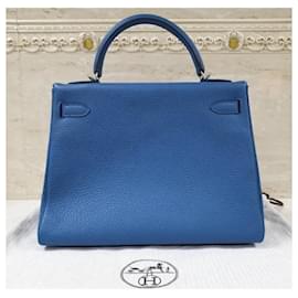 Hermès-hermes kelly 32 Bag-Blue