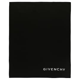 Givenchy-Givenchy Logo Print Wool Scarf-Black