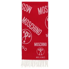 Sciarpa Moschino in lana con logo Rosso
