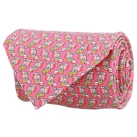 Cravatta in seta con stampa coniglio di Salvatore Ferragamo Rosa