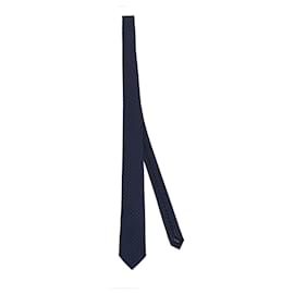 Salvatore Ferragamo-Salvatore Ferragamo Embroidered Squares Silk Tie-Blue