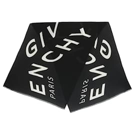 Givenchy-Givenchy Chevron Logo Scarf-Black