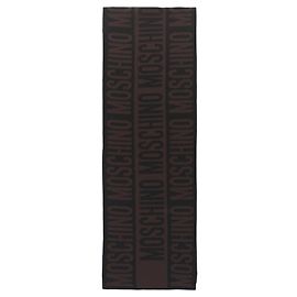 Moschino Logo Wool Scarf Brown