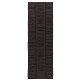 Moschino-Moschino Logo Wool Scarf-Brown