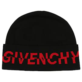 Givenchy Split Logo Knit Beanie Black