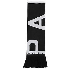 Bufanda de fútbol con flecos con logo de Givenchy Negro