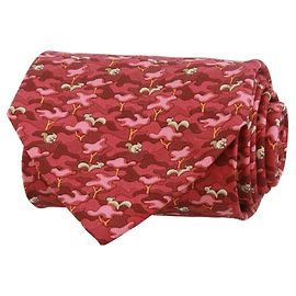 Salvatore Ferragamo Seidenkrawatte mit Eichhörnchen-Print Rot