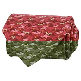 Salvatore Ferragamo-Salvatore Ferragamo Squirrel Print Silk Tie-Red