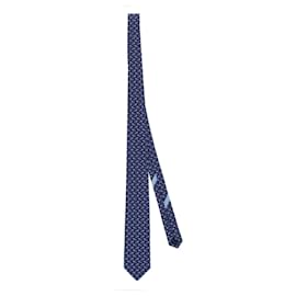 Salvatore Ferragamo-Salvatore Ferragamo Elephant and Mouse Print Silk Tie-Blue