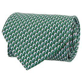 Salvatore Ferragamo Seidenkrawatte mit Delphin-Print Grün