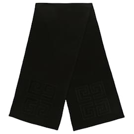 Givenchy-GIVENCHY 4G Logo Wool Scarf-Black