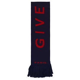 Bufanda de fútbol con flecos con logo de Givenchy Azul