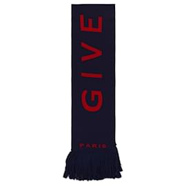 Sciarpa da calcio con frange logo Givenchy Blu