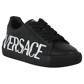 Versace-Versace Greca Logo Sneakers-Black