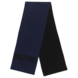 Moschino-Sciarpa Moschino in lana bicolore con logo-Altro