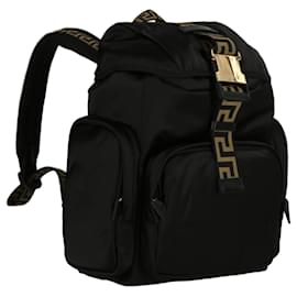 Versace-Versace Logo-Strap Backpack-Black