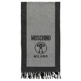 Sciarpa Moschino Reversibile con Logo Nero