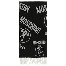 Sciarpa Moschino in lana con logo Nero