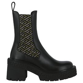 Botas con plataforma La Greca de Versace Negro