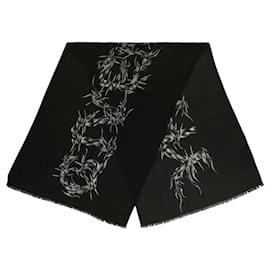 Givenchy-Givenchy Barbed Wire Logo Print Scarf-Black