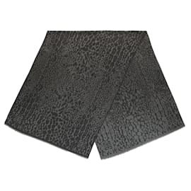 Givenchy-Givenchy Leopard Pattern Silk Scarf-Grey
