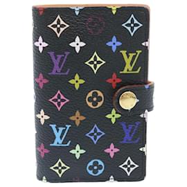 Louis Vuitton-LOUIS VUITTON Monogram Multicolor Agenda Mini Note Cover Black M92654 auth 35066-Black