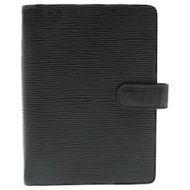 Louis Vuitton-LOUIS VUITTON Epi Agenda MM Day Planner Cover Black R20042 LV Auth 35027-Black