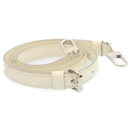 Louis Vuitton-LOUIS VUITTON Shoulder Strap Leather White LV Auth 35096-White