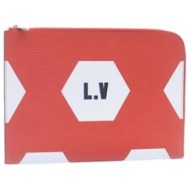 Louis Vuitton-Bolsa de embreagem LOUIS VUITTON Epi Pochette Jules GM vermelha M63232 Autenticação de LV 34660NO-Vermelho