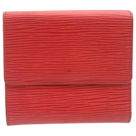 Louis Vuitton-LOUIS VUITTON Porte Monnaie Billets Cartes Crdit Wallet Red M63487 LV Auth 34670-Red