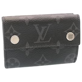 Louis Vuitton-LOUIS VUITTON Monogram Eclipse Discovery kompakte Geldbörse Geldbörse M67630 Auth 34673-Andere