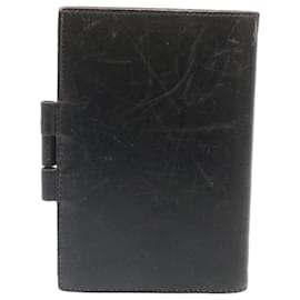 Hermès-HERMES Day Planner Cover Leather Black Auth 34699-Black