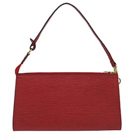 Louis Vuitton-LOUIS VUITTON Epi Pochette Accessoires Pouch Red M52987 LV Auth 35154-Red