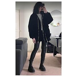 Stella Mc Cartney-Velvet down jacket-Black