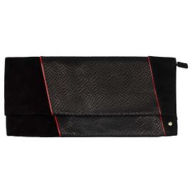 Clutch de camurça e pele de cobra Cesare Paciotti Preto