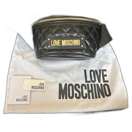 Love Moschino-Love moschino borsa a banana in pelle-Nero